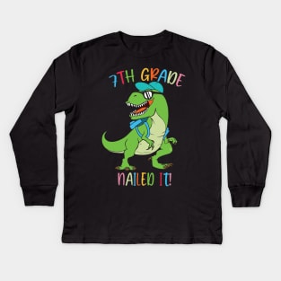 Dinosaur 7TH GRADE Nailed It Graduation Kids Kids Long Sleeve T-Shirt